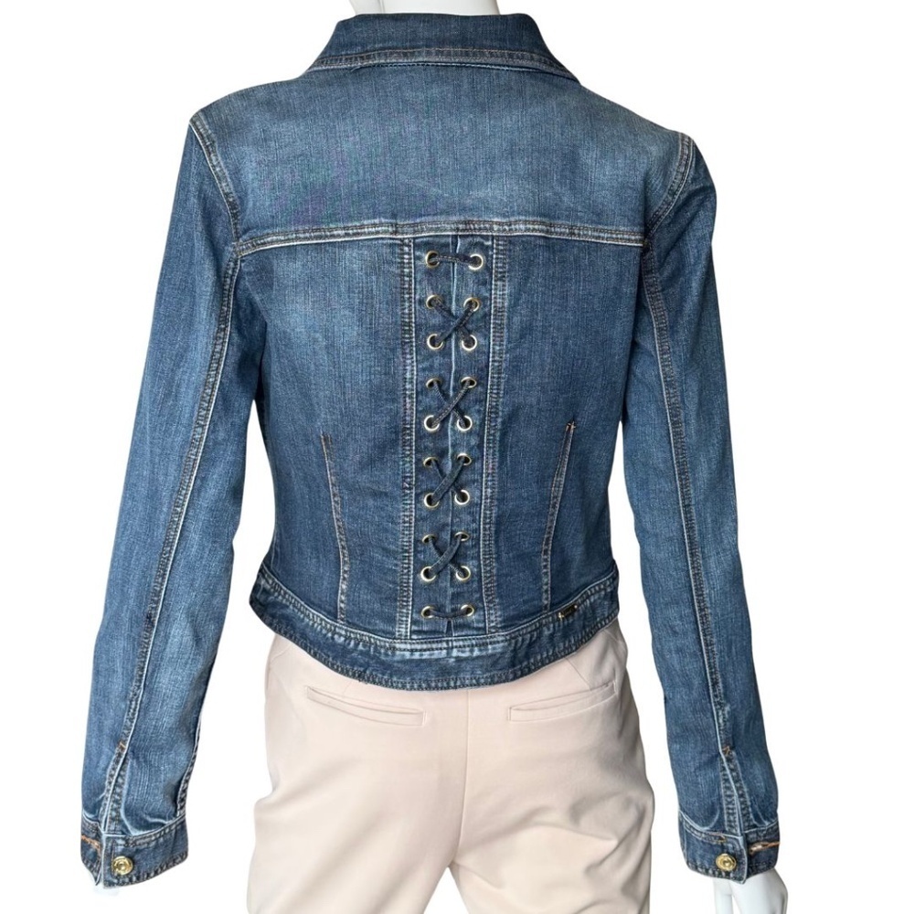INC International Concepts Lace-Up-Back Denim Jacket Size XS NWOT - Picture 4 of 6